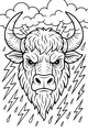 Free Buffalo Coloring Page - Stormy Lightning Face (Printable PDF)