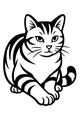 Free Cat Coloring Page - Stripey Tabby Sitting Calmly (Printable PDF)