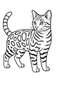 Free Cat Coloring Page - Striped Domestic Cat With Big Eyes (Printable PDF)