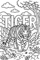 Free Tiger Coloring Page - Striped Tiger on Rocky Jungle Path (Printable PDF)