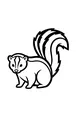 Free Skunk Coloring Page - Cute Stripe-Tailed Skunk Sitting (Printable PDF)