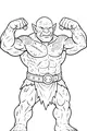Free Ogre Coloring Page - Muscular Fantasy Monster Flexing (Printable PDF)