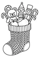 Free Christmas Stocking Coloring Page - Stuffed With Toys and Treats (Printable PDF)