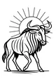 Free Wildebeest Coloring Page - Sunlit Savanna Walk (Printable PDF)