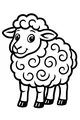 Free Sheep Coloring Page - Cute Swirly Wool Cartoon (Printable PDF)