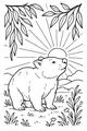 Free Wombat Coloring Page - Sunny Meadow Stroll (Printable PDF)
