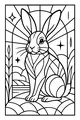 Free Rabbit Coloring Page - Sunny Meadow With Stars (Printable PDF)