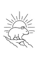 Free Wombat Coloring Page - Sunrise Walk on Rocky Ledge (Printable PDF)