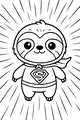 Free Sloth Coloring Page - Cute Superhero Sloth With Cape (Printable PDF)