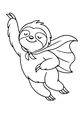 Free Sloth Coloring Page - Superhero Sloth Soaring in the Sky (Printable PDF)