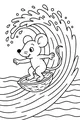 Free Mouse Coloring Page - Surfing Walnut Shell Adventure (Printable PDF)