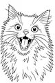 Free Cat Coloring Page - Fluffy Whiskers Making a Funny Face (Printable PDF)
