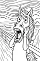 Free Horse Coloring Page - Surprised Cartoon Horse by Wavy Lake (Printable PDF)