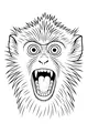 Free Monkey Coloring Page - Funny Yelling Face With Spiky Fur (Printable PDF)