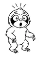Free Sloth Coloring Page - Surprised Cartoon Sloth Standing (Printable PDF)