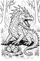 Free Dragon Coloring Page - Swamp Guardian With Speckled Eggs (Printable PDF)
