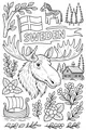 Free Moose Coloring Page - Swedish Forest Adventure Scene (Printable PDF)