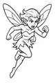 Free Fairy Coloring Page - Brave Flying Elf Girl in Action Pose (Printable PDF)
