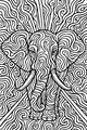 Free Elephant Coloring Page - Swirly Tusk Jungle Parade (Printable PDF)