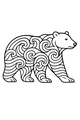 Free Bear Coloring Page - Swirly Patterned Forest Walk (Printable PDF)