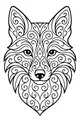 Free Fox Coloring Page - Swirly Forest Face Design (Printable PDF)