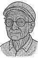Free Grandfather Coloring Page - Elderly Grandpa Portrait With Swirly Patterns (Printable PDF)