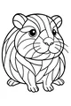 Free Guinea Pig Coloring Page - Stripey Snuggly Pet with Big Striped Fur (Printable PDF)
