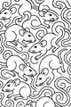 Free Rat Coloring Page - Playful Pattern of Wiggly Tails (Printable PDF)