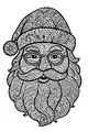 Free Santa Claus Coloring Page - Swirly Patterned Beard Portrait (Printable PDF)