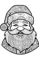 Free Santa Claus Coloring Page - Jolly Mandala Swirl Beard Portrait (Printable PDF)