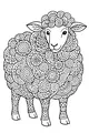 Free Sheep Coloring Page - Swirly Wool and Fancy Patterns (Printable PDF)