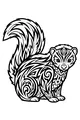Free Skunk Coloring Page - Tribal Swirl Patterns and Fluffy Tail (Printable PDF)