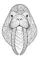 Free Walrus Coloring Page - Swirly Whiskers and Tusks (Printable PDF)