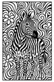 Free Zebra Coloring Page - Swirly Floral Garden Scene (Printable PDF)