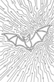 Free Bat Coloring Page - Soaring Through a Radiant Night Sky (Printable PDF)