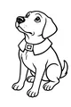Free Thanksgiving Puppy Coloring Page - Cute Dog With Big Eyes (Printable PDF)