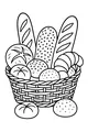 Free Thanksgiving Bread Basket Coloring Page - Harvest Feast Baked Goods (Printable PDF)