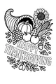 Free Thanksgiving Cornucopia Coloring Page - Harvest Horn of Plenty (Printable PDF)