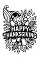 Free Thanksgiving Cornucopia Coloring Page - Happy Harvest Horn (Printable PDF)