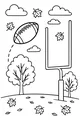 Free Thanksgiving Football Coloring Page - Autumn Goalpost Kick in the Park (Printable PDF)