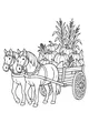 Free Thanksgiving Horses Coloring Page - Harvest Wagon Parade (Printable PDF)