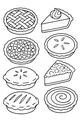 Free Thanksgiving Pie Coloring Page - Assorted Holiday Desserts (Printable PDF)