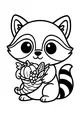 Free Raccoon Thanksgiving Coloring Page - Cute Cornucopia Harvest Scene (Printable PDF)
