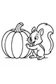 Free Squirrel and Pumpkin Coloring Page - Cute Thanksgiving Harvest Scene (Printable PDF)