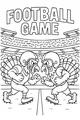 Free Turkey Coloring Page - Thanksgiving Football Game Showdown (Printable PDF)