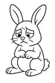 Free Rabbit Coloring Page - Sad Bunny Sitting With Ears Up (Printable PDF)