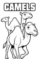 Free Camel Coloring Page - Three Desert Camels in a Row (Printable PDF)