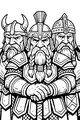 Free Dwarf Warriors Coloring Page - Armored Beard Brigade (Printable PDF)