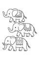 Free Elephant Coloring Page - Fancy Parade Elephants in a Line (Printable PDF)