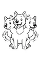 Free Halloween Cerberus Coloring Page - Cute Three-Headed Pup (Printable PDF)